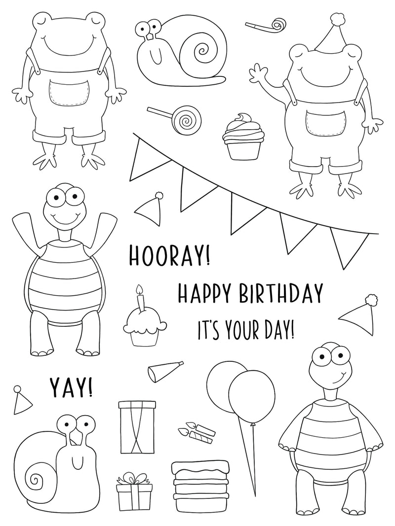 Creative Expressions Jane's Doodles It's Your Day Lot de tampons transparents 6 x 8 po-13