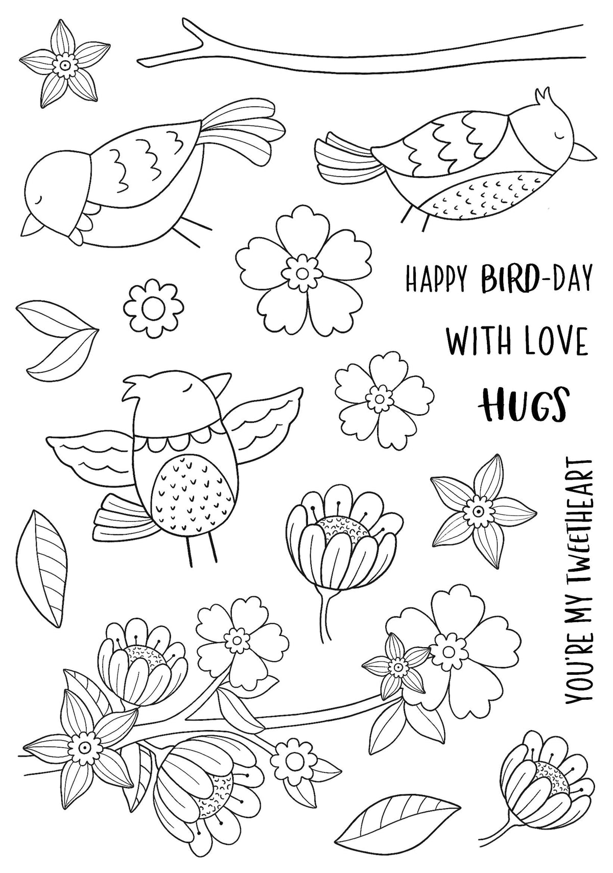 Set de sellos transparentes Creative Expressions Jane's Doodles Birdsong Blooms, 6 pulg. x 8 pulg.-2