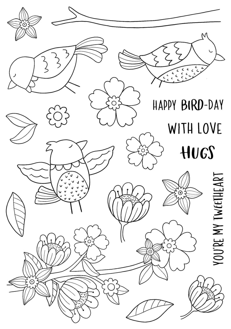 Set de sellos transparentes Creative Expressions Jane's Doodles Birdsong Blooms, 6 pulg. x 8 pulg.-2