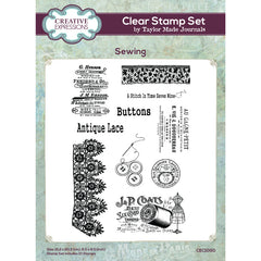 Creative Expressions Taylor Made Journals Sewing 6 in x 8 in Clear Stamp Set-1