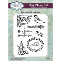 Creative Expressions Taylor Made Journals Season's Greetings 6 in x 8 in Clear Stamp Set-1