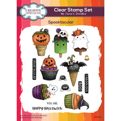 Creative Expressions Jane's Doodles Spooktacular 6 in x 8 in Clear Stamp Set-1