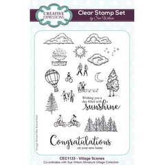 Creative Expressions Sue Wilson Village Scenes 4 in x 6 in Stamp Set-1