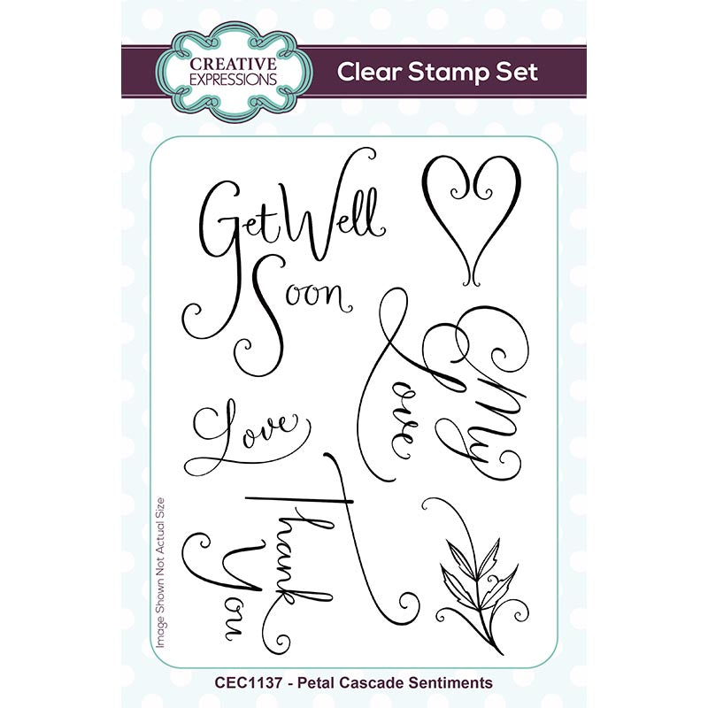 Creative Expressions Petal Cascade Sentiments 4 in x 6 in Clear Stamp Set-1