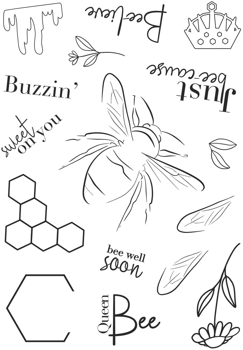 Creative Expressions Bonnita Moaby Queen Bee A5 Clear Stamp Set-4
