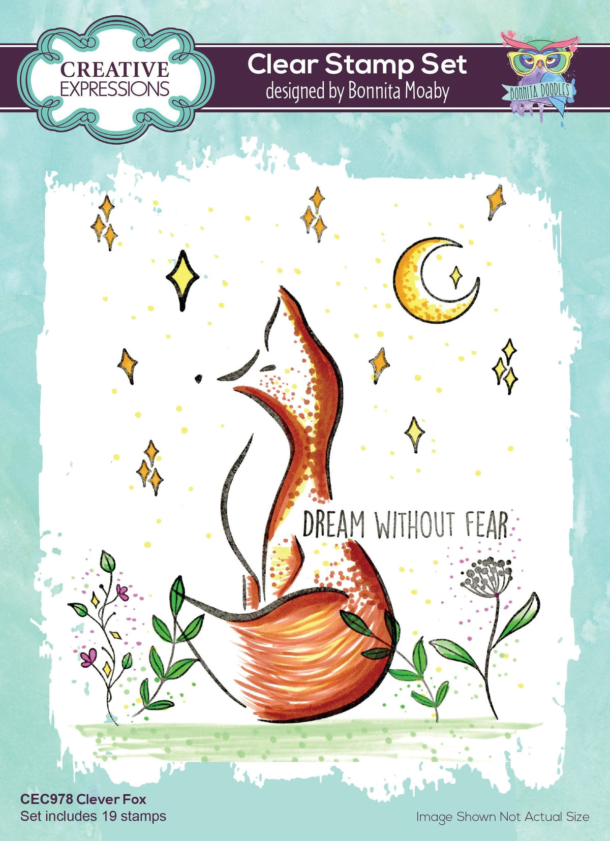 Creative Expressions Bonnita Moaby Clever Fox A5 Clear Stamp Set-1