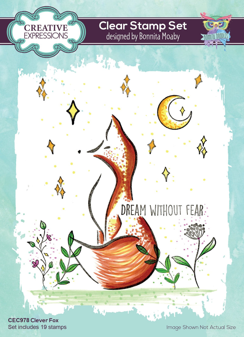 Creative Expressions Bonnita Moaby Clever Fox A5 Clear Stamp Set-1