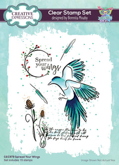 Creative Expressions Bonnita Moaby A5 Spread Your Wings Clear Stamp Set-1