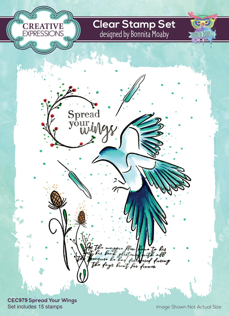 Creative Expressions Bonnita Moaby A5 Spread Your Wings Clear Stamp Set-1