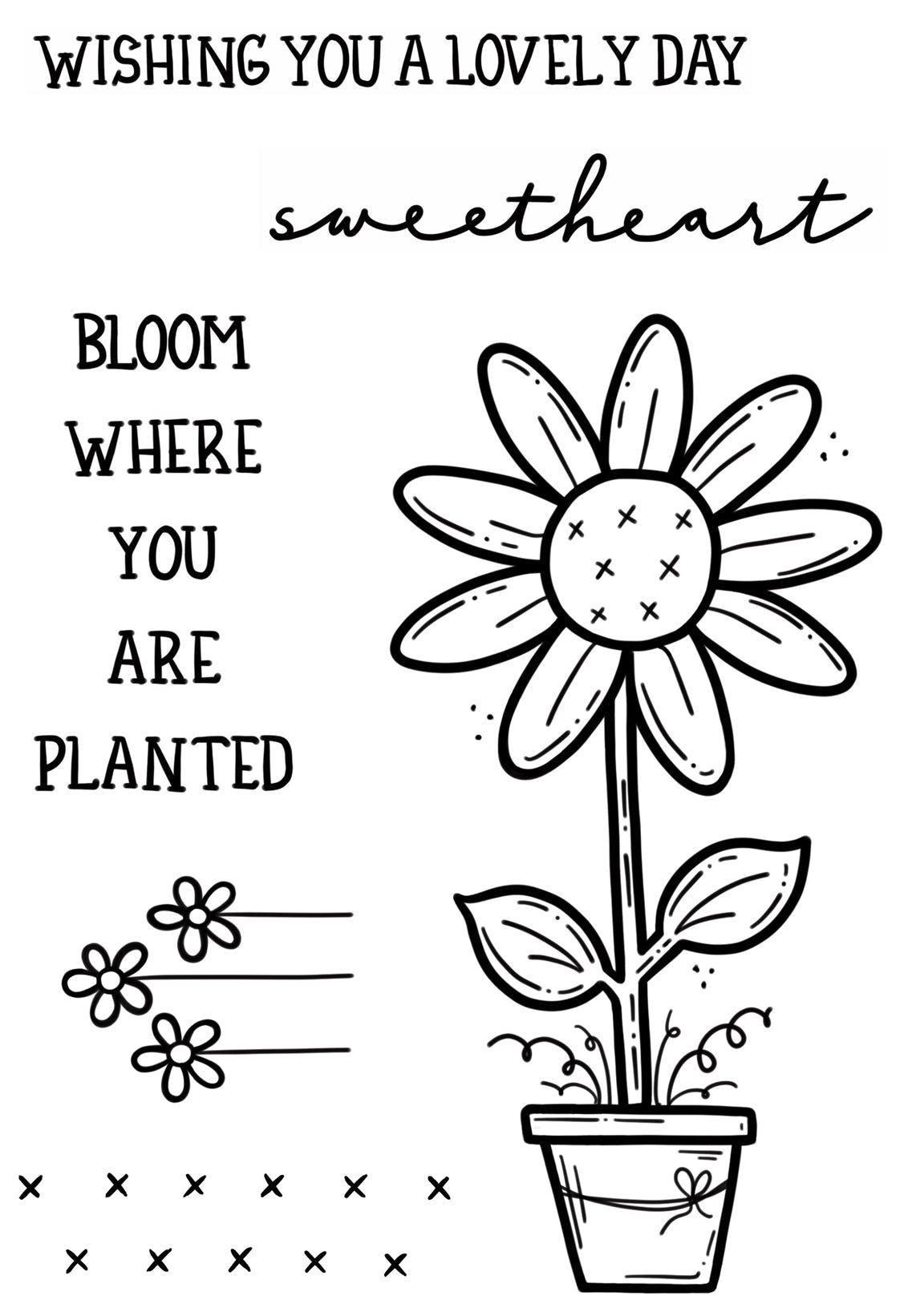 Creative Expressions Sam Poole Daisy Bloom 6 in x 4 in Clear Stamp Set-6