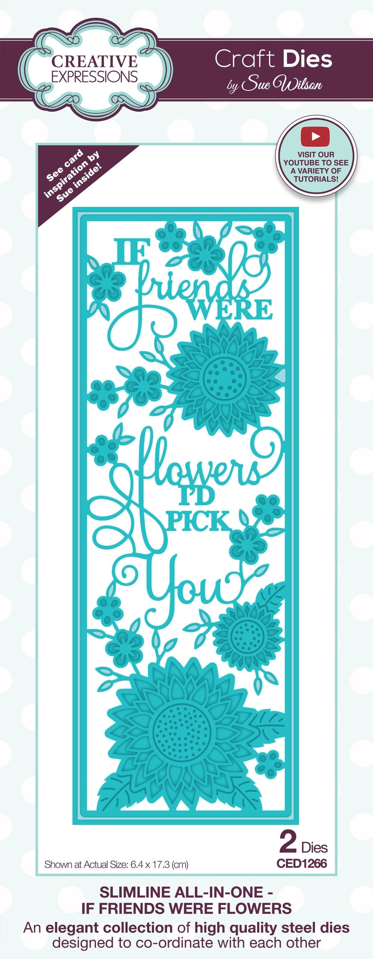 Creative Expressions Sue Wilson Slimline If Friends Were Flowers Craft Die-1
