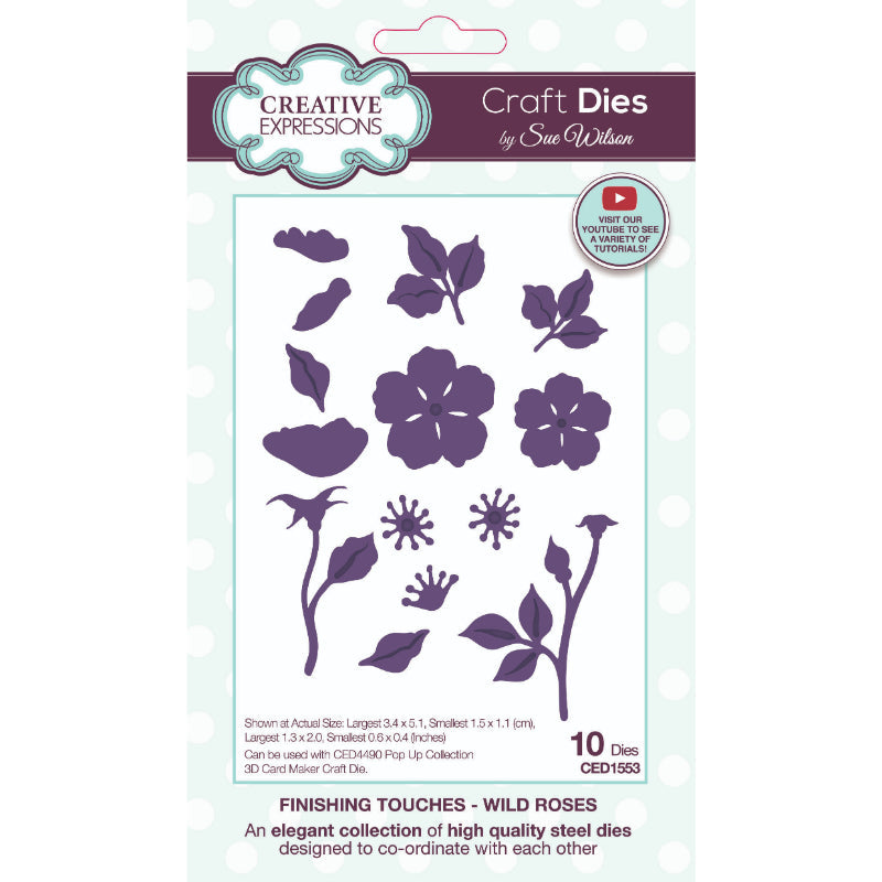 Creative Expressions Sue Wilson Finishing Touches Wild Roses Craft Die-1