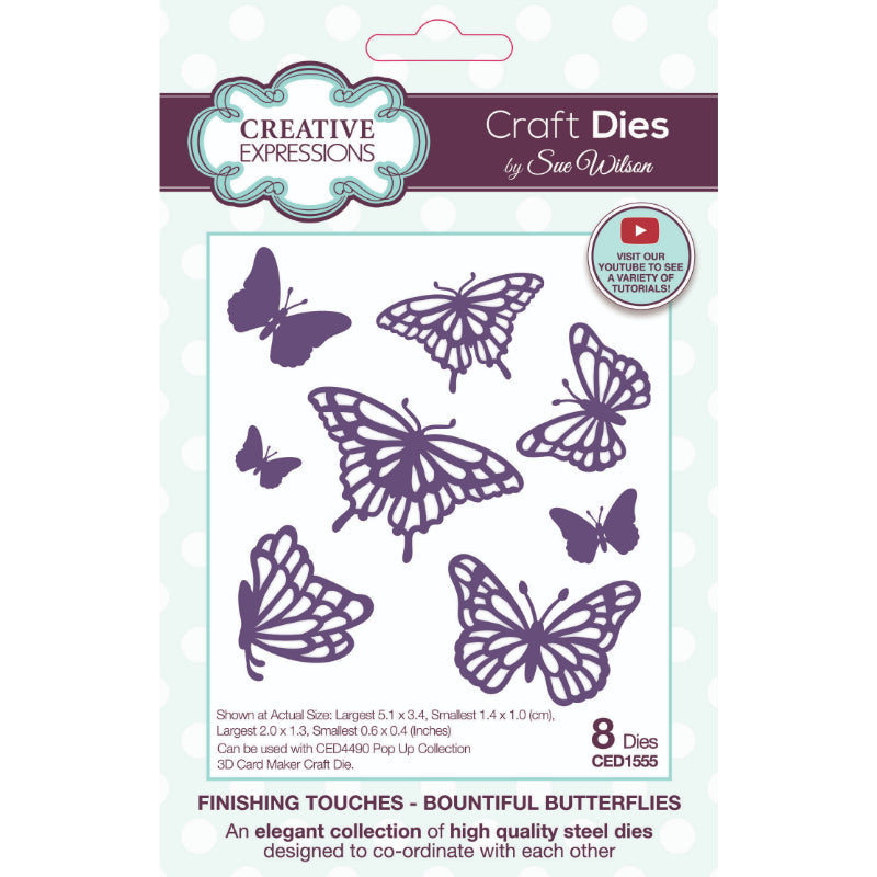 Creative Expressions Sue Wilson Finishing Touches Bountiful Butterflies Craft Die-1