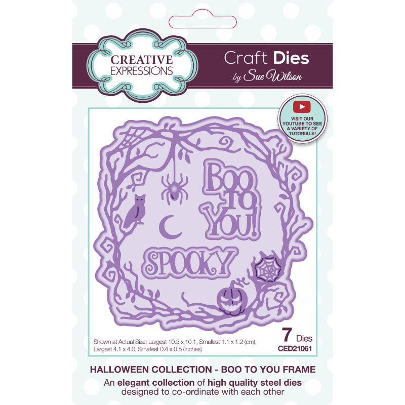 Creative Expressions Sue Wilson Halloween Boo To You Frame Craft Die-1