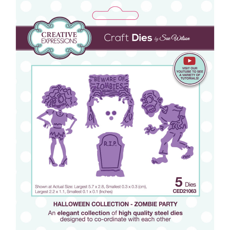 Creative Expressions Sue Wilson Halloween Zombie Party Craft Die-1