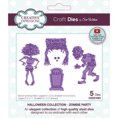 Creative Expressions Sue Wilson Halloween Zombie Party Craft Die-1