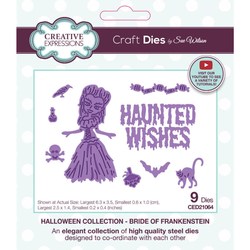 Creative Expressions Sue Wilson Halloween Bride of Frankie Craft Die-1