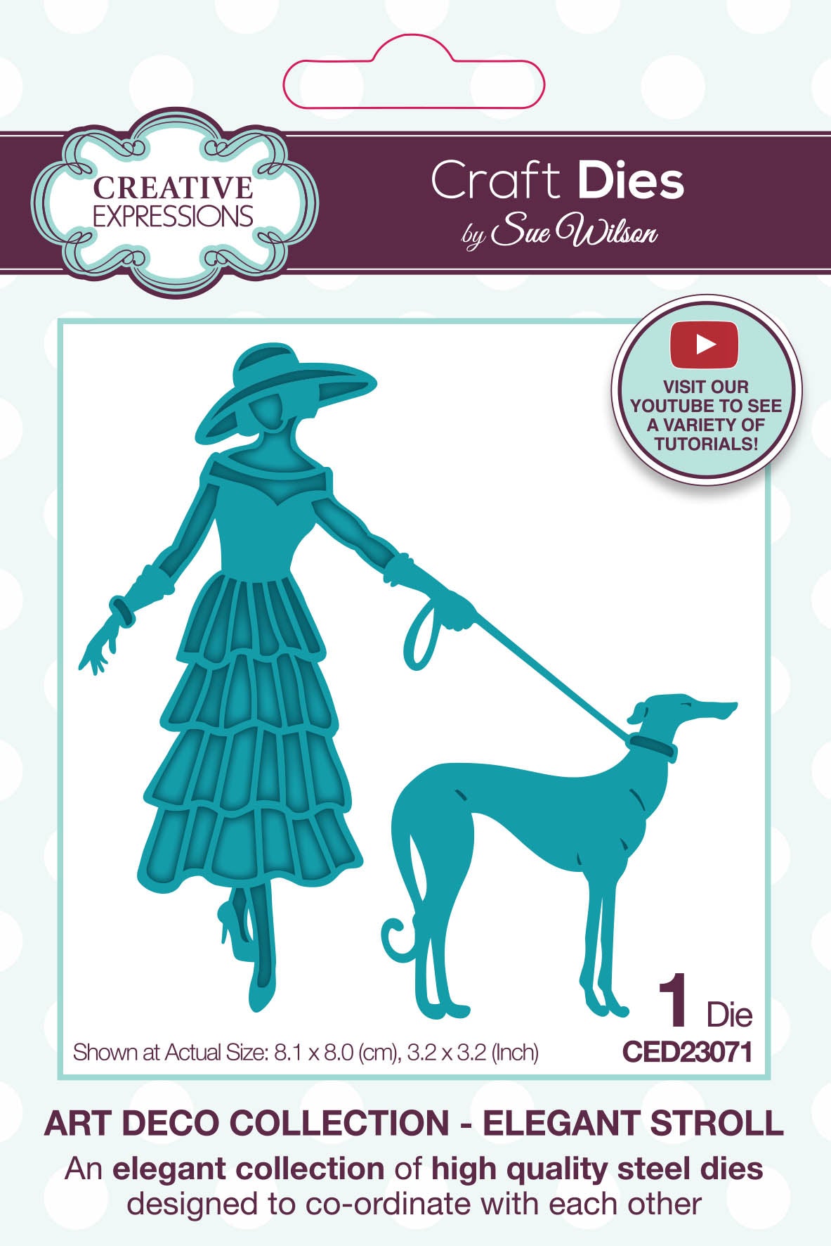 Creative Expressions Sue Wilson Art Deco Elegant Stroll Craft Die-1