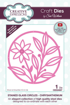Creative Expressions Sue Wilson Stained Glass Circles Chrysanthemum Craft Die-1