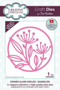 Creative Expressions Sue Wilson Stained Glass Circles Dandelion Craft Die-1