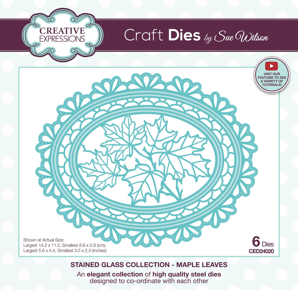 Matrice de découpe Creative Expressions Sue Wilson Stained Glass Maple Leaves-1