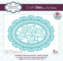 Matrice de découpe Creative Expressions Sue Wilson Stained Glass Maple Leaves-1