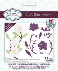 Troquel para manualidades Magnolia de la colección Layered Flowers de Creative Expressions Sue Wilson-1