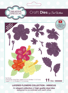Creative Expressions Sue Wilson Layered Flowers Collection Hibiscus Craft Die-1
