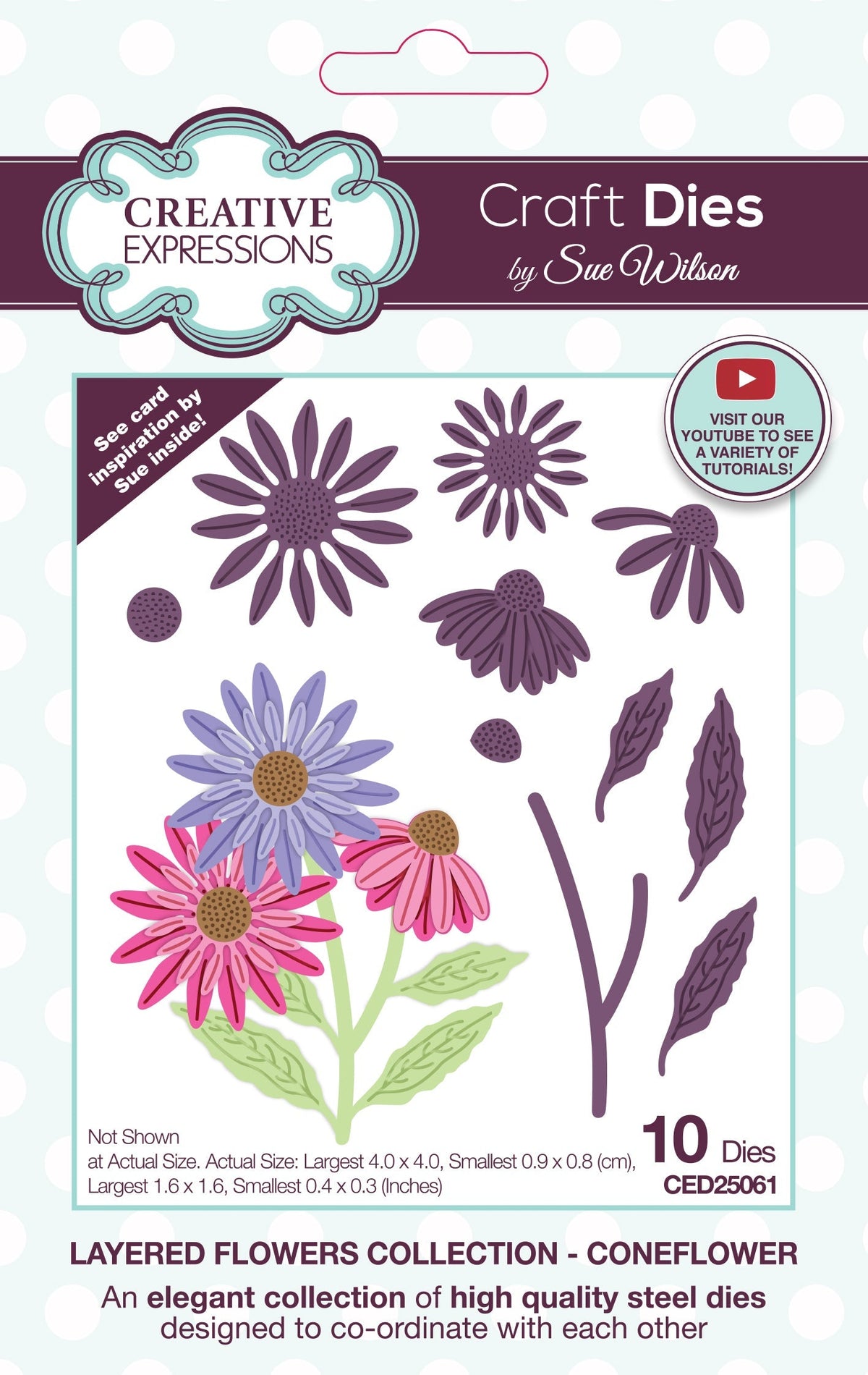 Creative Expressions Sue Wilson Layered Flowers Collection Coneflower Craft Die-1