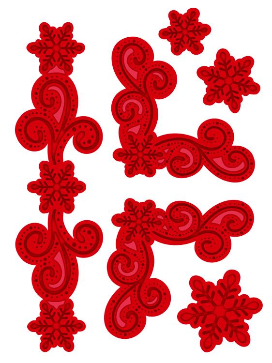 Festive Collection Snowflake Flourish & Corner-3