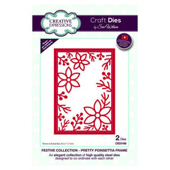Festive Collection Pretty Poinsettia Frame Craft Die-1
