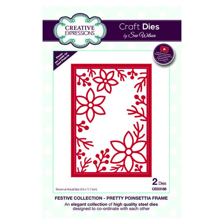 Festive Collection Pretty Poinsettia Frame Craft Die-1