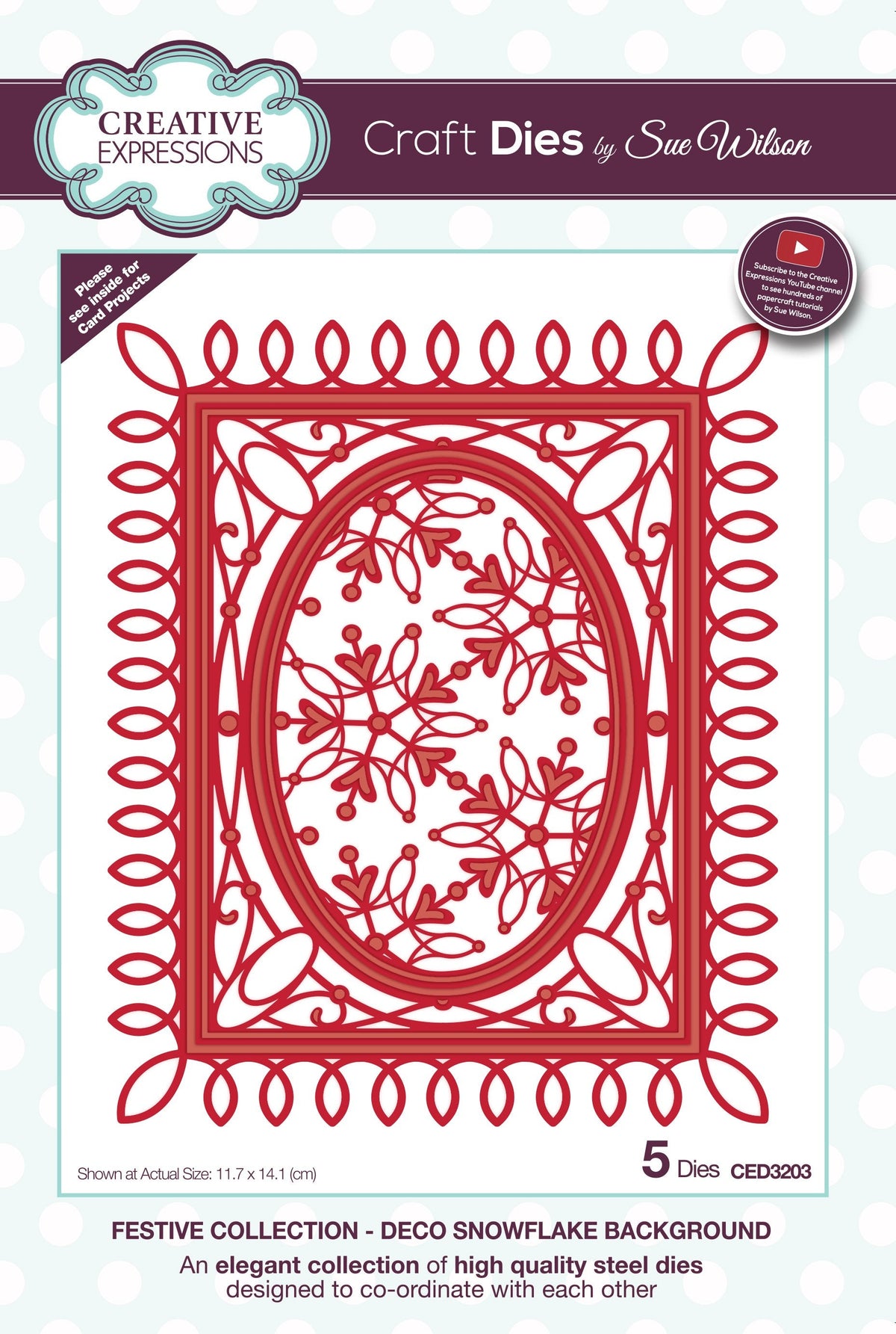 Dies by Sue Wilson Festive Deco Snowflake Background-1