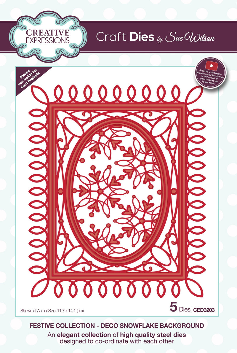 Dies by Sue Wilson Festive Deco Snowflake Background-1