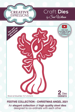 Creative Expressions Sue Wilson Christmas Angel 2021 Craft Die-1