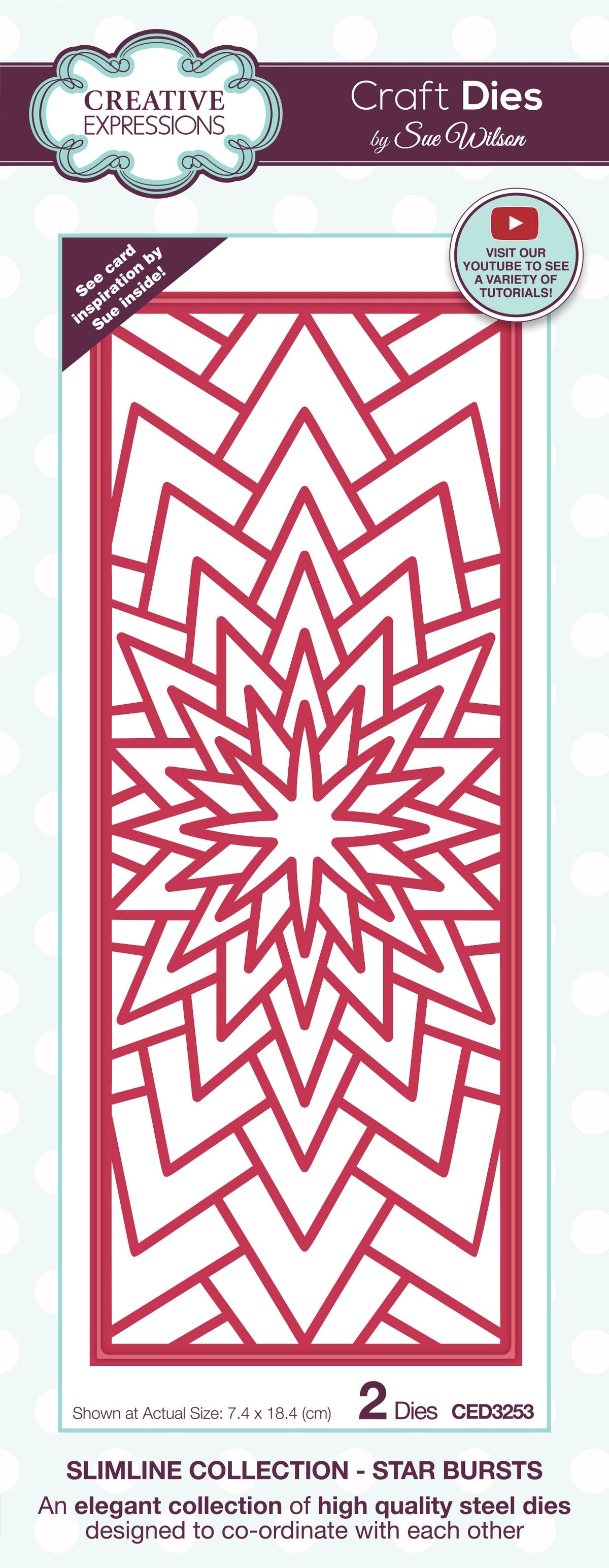 Creative Expressions Sue Wilson Slimline Star Bursts Craft Die-1