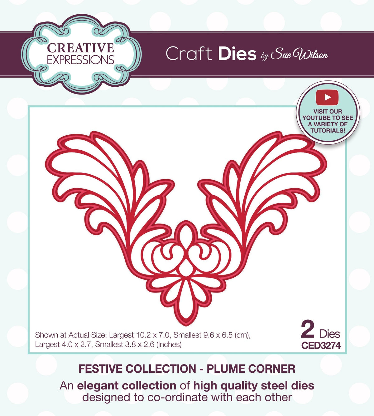 Creative Expressions Sue Wilson Plume Corner Craft Die-1