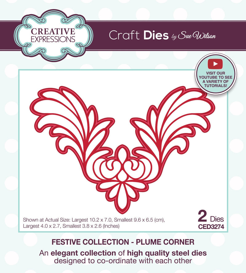 Creative Expressions Sue Wilson Plume Corner Craft Die-1