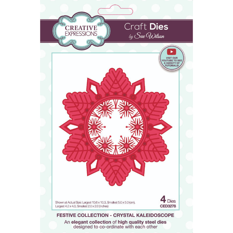 Creative Expressions Sue Wilson Festive Crystal Kaleidoscope Craft Die-1