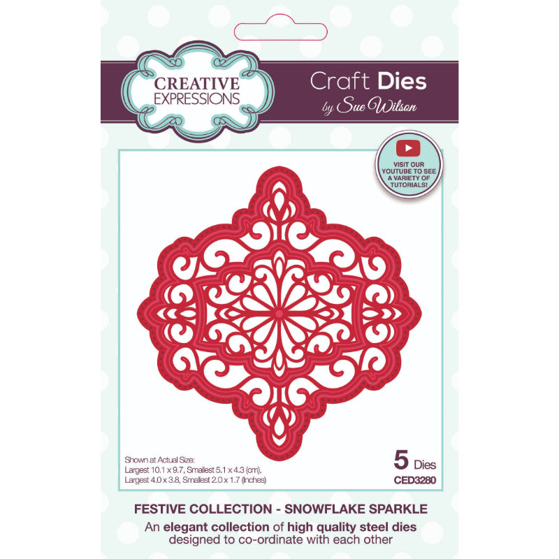 Matrices de découpe Sue Wilson Festive Snowflake Sparkle de Creative Expressions-1