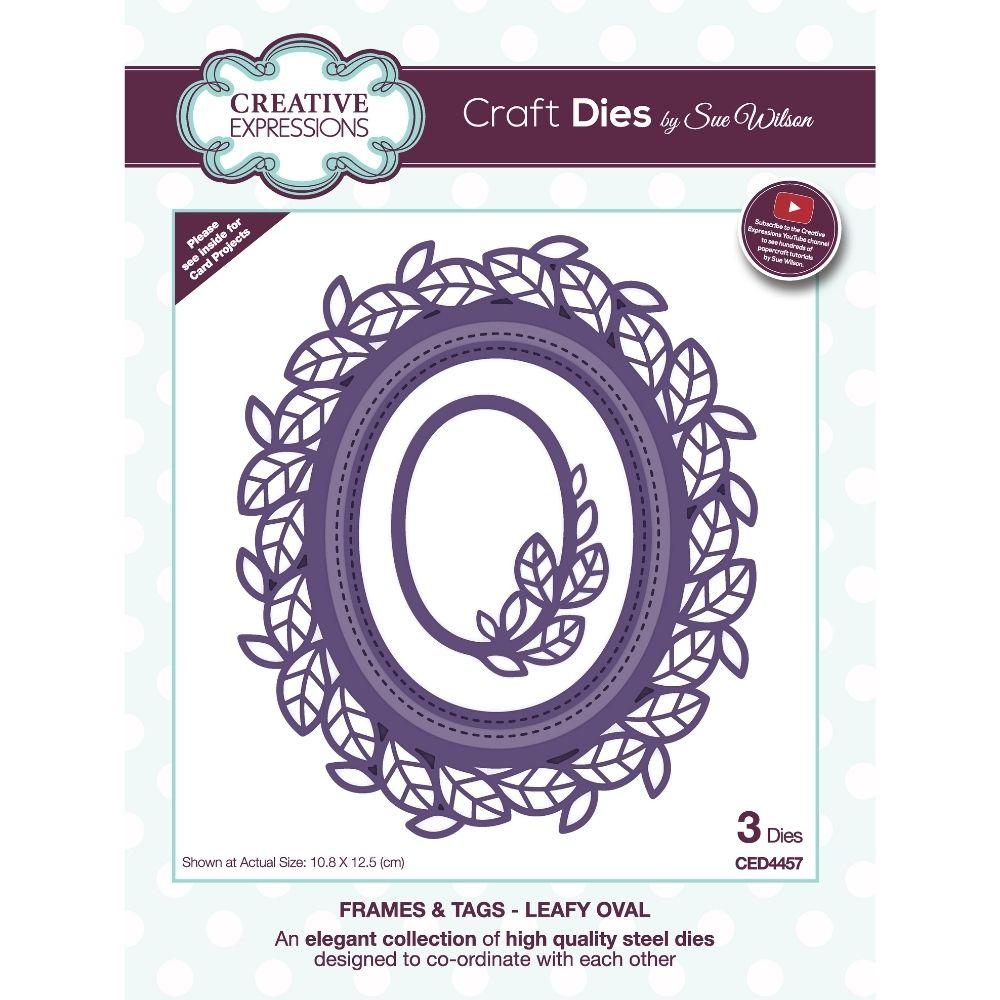 Sue Wilson Frames & Tags Leafy Oval Craft Die-1