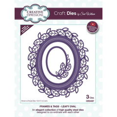 Sue Wilson Frames & Tags Leafy Oval Craft Die-1