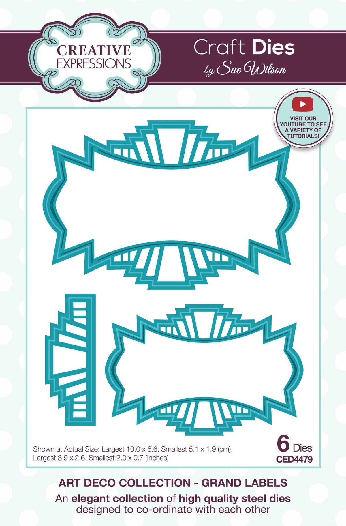 Creative Expressions Sue Wilson Art Deco Collection Grand Labels Craft Die-1