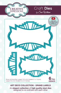 Creative Expressions Sue Wilson Art Deco Collection Grand Labels Craft Die-1