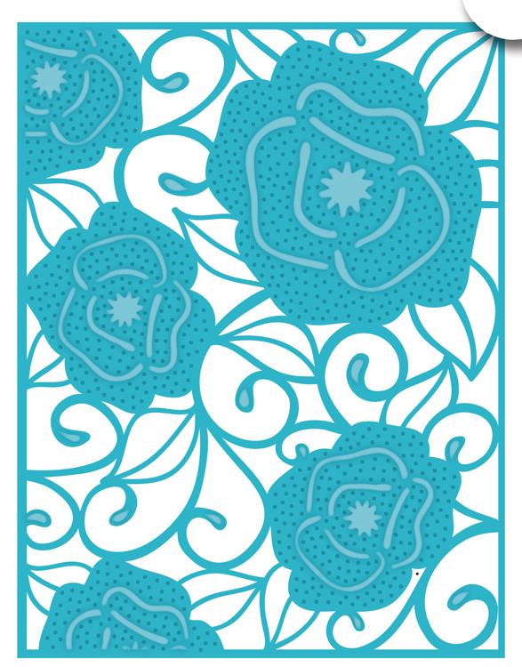 Sue Wilson Dies - Background Collection - Mini Background Pierced Roses-1