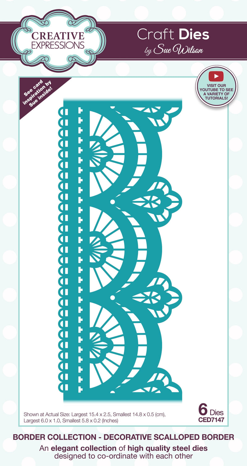 Creative Expressions Sue Wilson Decorative Scalloped Border Craft Die-1