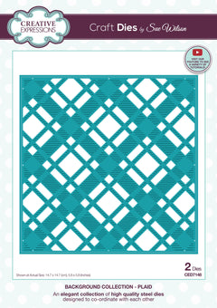 Creative Expressions Sue Wilson Background Plaid Craft Die-1
