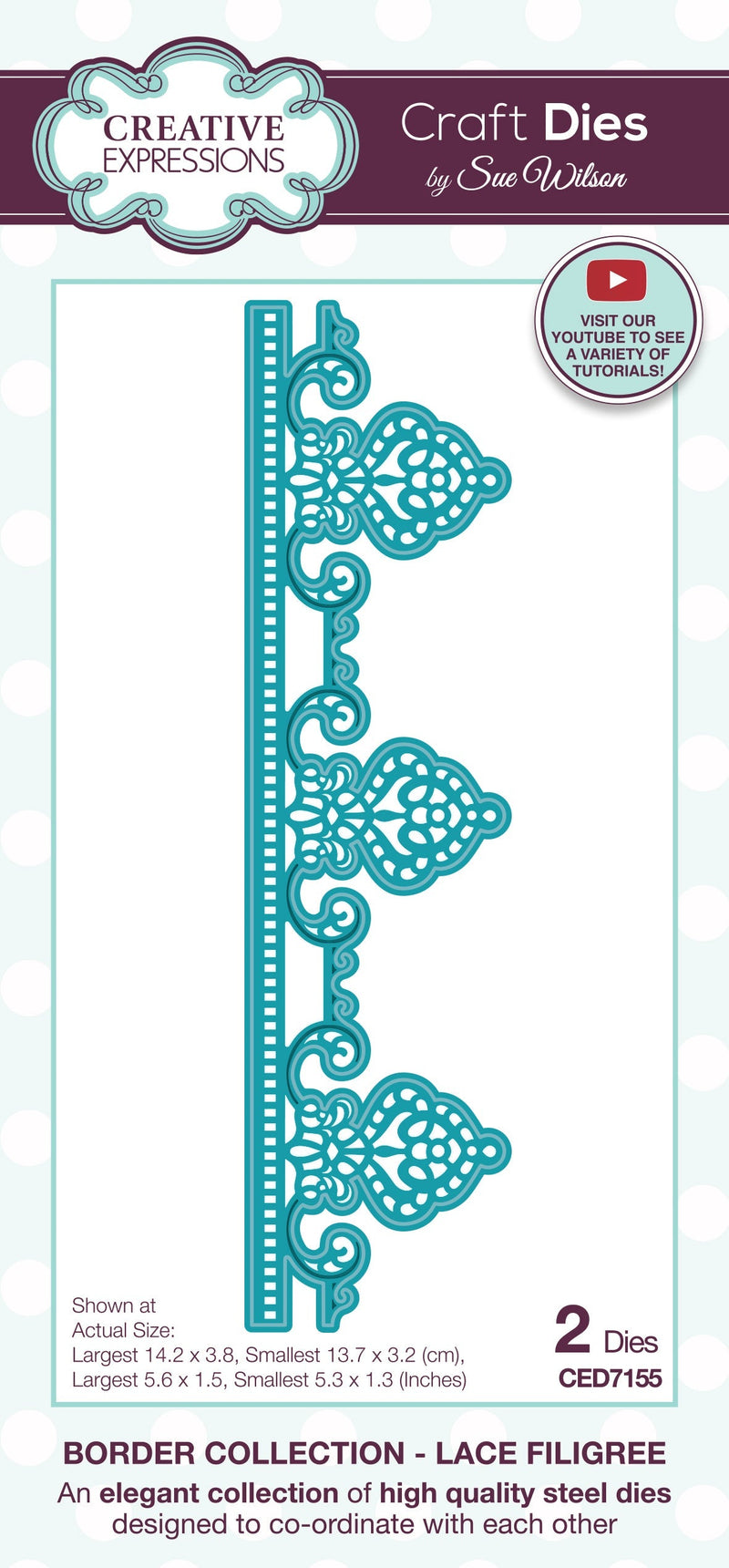 Creative Expressions Sue Wilson Border Lace Filigree Craft Die-1