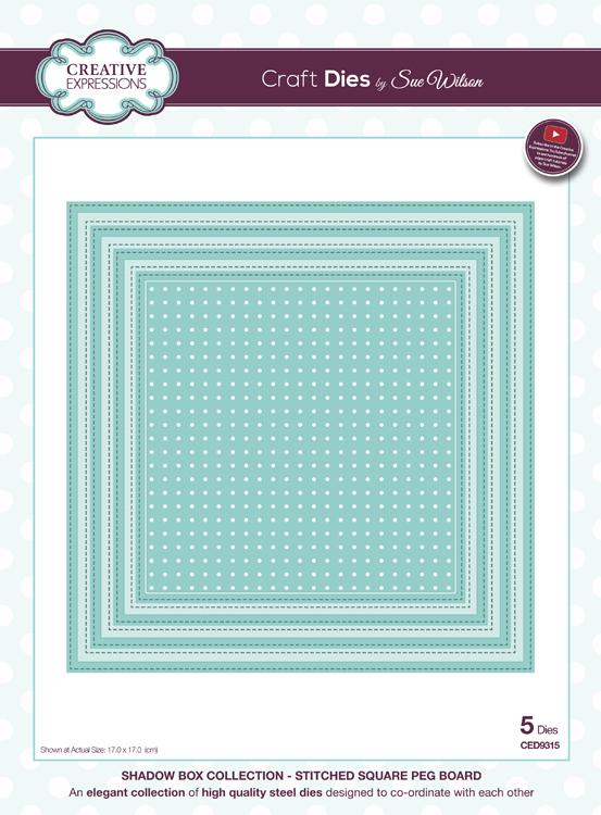 Shadow Box Collection Stitched Square Peg Board Die-1