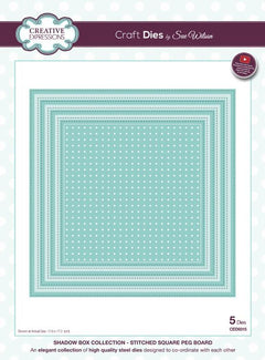 Shadow Box Collection Stitched Square Peg Board Die-1